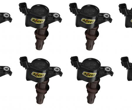 Accel Igntion Coil, Super Coil, 2008-2014 Ford 4.6L/5.4L/6.8L 3-Valve Engine, Black, 8-Pack 140033EK-8