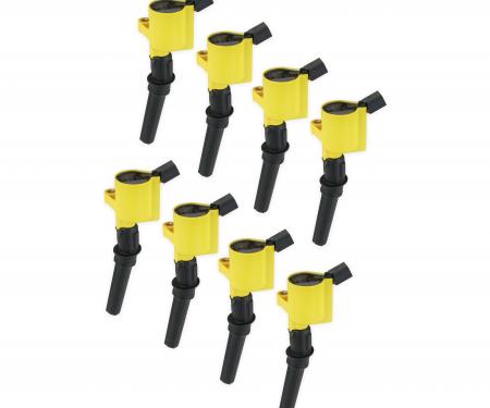 Accel Ignition Coil, SuperCoil, 1998-2008 Ford 4.6L/5.4L/6.8L 2-Valve Modular Engines, Yellow, 8-Pack 140032-8