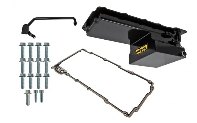 Weiand Oil Pan Kit- Fabricated, Black 5028WND