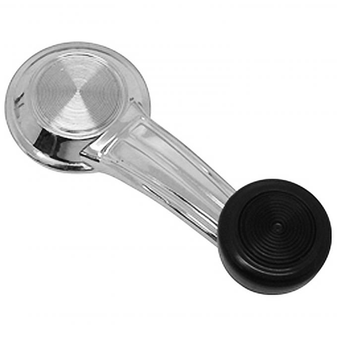 Camaro Window Crank Handle, With Black Knob, Door Or Quarter, 1967-1981