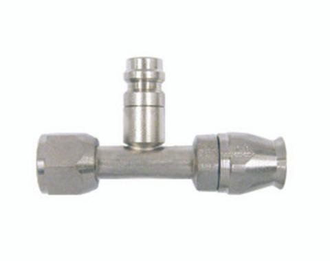 Vintage Air Braided Line Fitting Straight with 134a Service Port for NO 6 Hose 36443-VUR