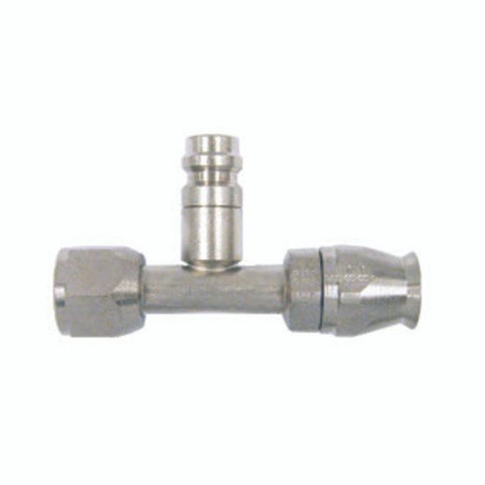 Vintage Air Braided Line Fitting Straight with 134a Service Port for NO 6 Hose 36443-VUR
