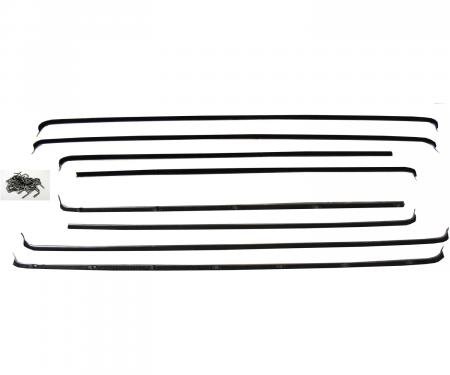 PUI 57 FORD 2 DR SEDAN 70 WIN 990956 | Belt Weatherstrip Kit - 8 Pieces - Door Windows - Ford 2-Door Sedan & Sedan Delivery