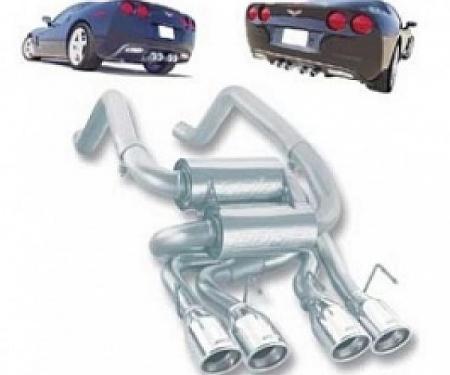 Corvette Mufflers, Borla, Sport S-Type Series, With Quad Round Tips, 2005-2008