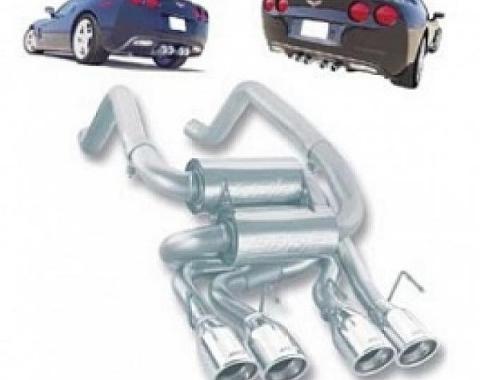 Corvette Mufflers, Borla, Sport S-Type Series, With Quad Round Tips, 2005-2008