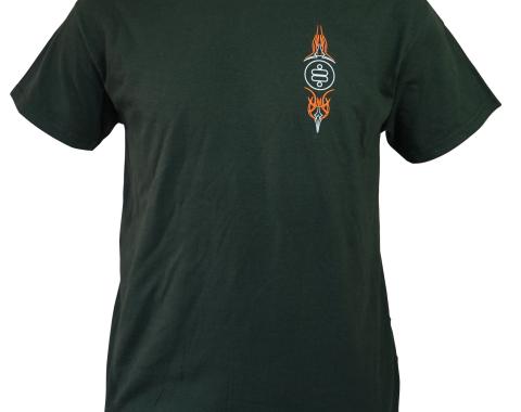 Ridetech (S) T-shirt - Hot Rod Pinstripe T-Shirt - Green, Small 88085325