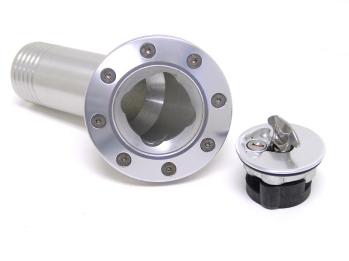 Ridetech Billet aluminum gas cap for 1967-1968 Camaro, locking, anodized Silver 81000032