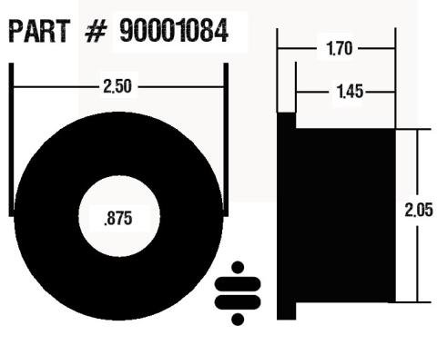 Ridetech Large black polyurethane bushing half - 2" O.D. x 1.7" long 90001084
