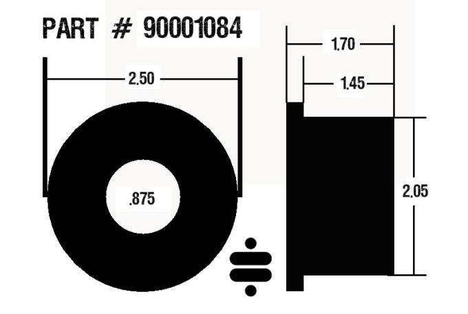 Ridetech Large black polyurethane bushing half - 2" O.D. x 1.7" long 90001084