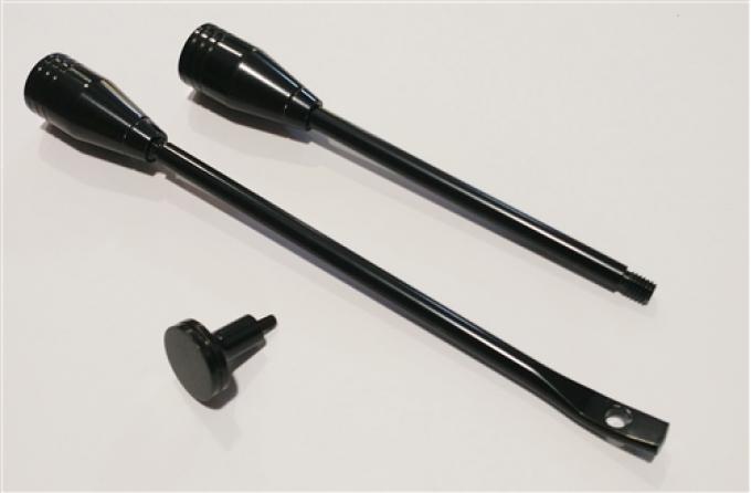 Camaro Steering Column Levers Set For Tilt, Classic Style, Black Anodized Billet Aluminum: Tilt, Hazard, and Turning, 1967-1981