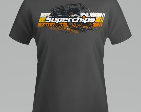 Superchips Retro Jeep Tee, Charcoal Gray, XL 10396-XLHOL