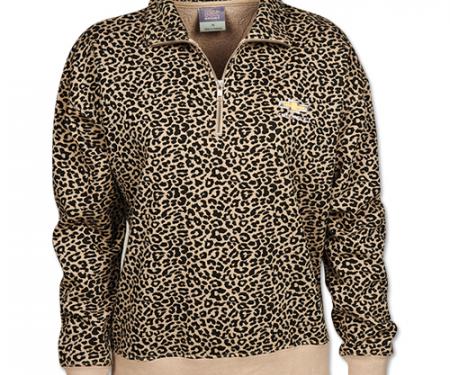 Ladies Gold Bowtie Leopard Print Pullover