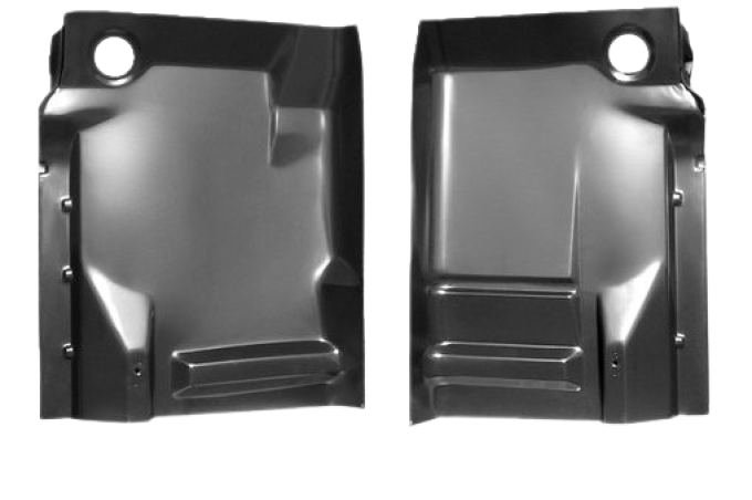 Redline Restomotive® 1988-2002 Chevy Truck Cab Floor Left and Right Front Section Complete (Inner / Outer with Backing Plate)