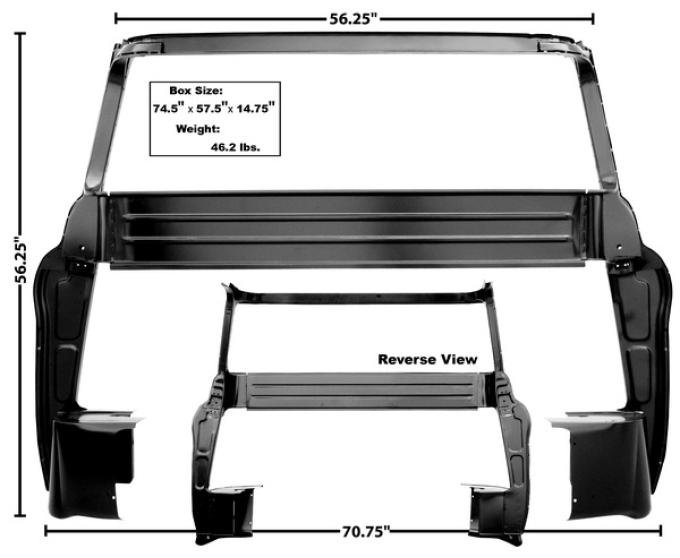 Dynacorn 55-59 Cab Rear Inner Panel B Pillar Big Window 1107X