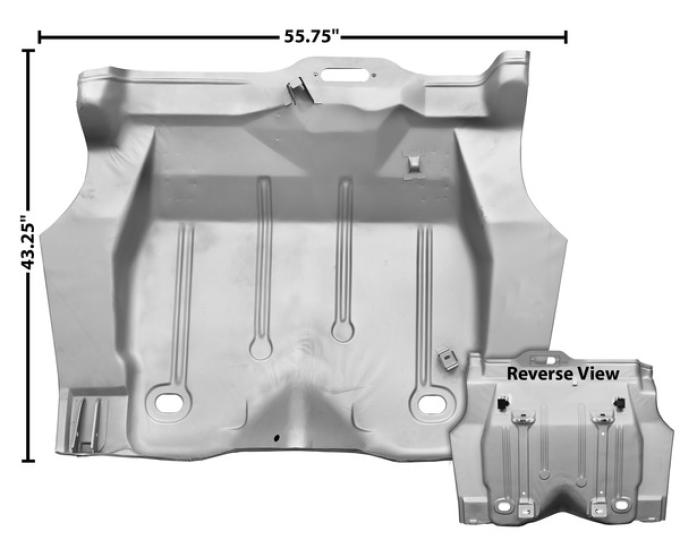 Dynacorn 70-73 Trunk Floor Pan Trim for 70s Non Weld-Thru Primer 1048ZWT