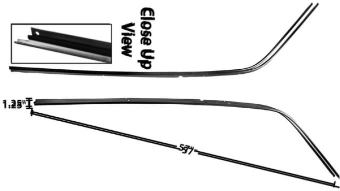 Dynacorn 62-64 Roof Drip Rail Pr 1795