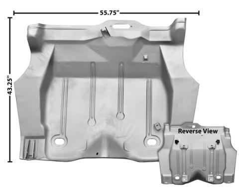 Dynacorn 70-73 Trunk Floor Pan Trim for 70s Non Weld-Thru Primer 1048ZWT