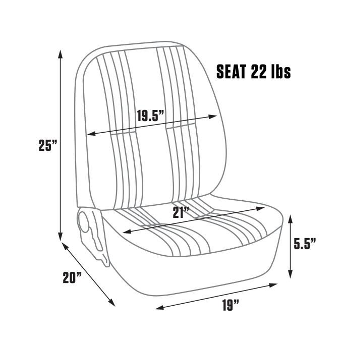 Procar Pro-90&reg; Lowback &ndash; Bare Right Traditional Recliner Seat 80-1400-99R