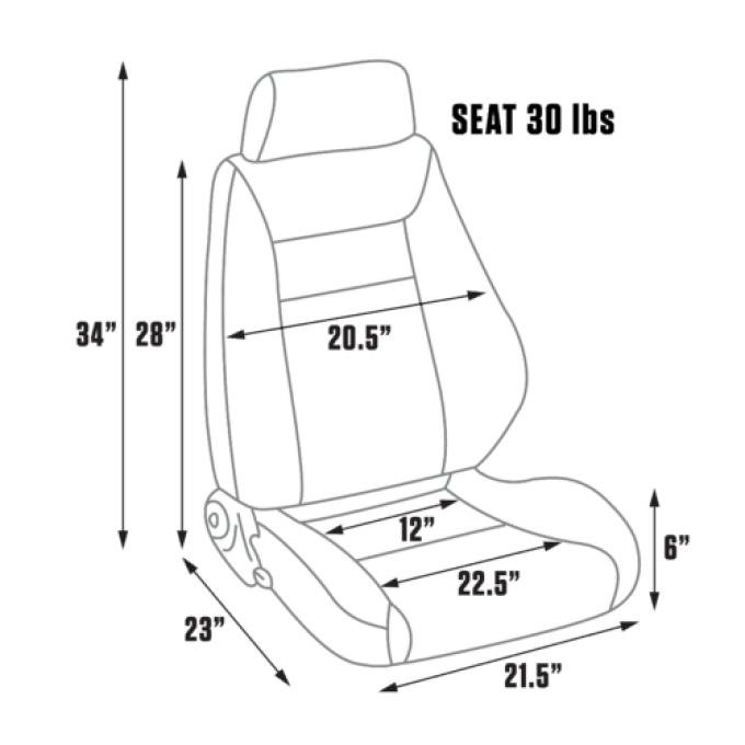 Procar Elite&trade; &ndash; Bare Right Traditional Recliner Seat 80-1100-99R