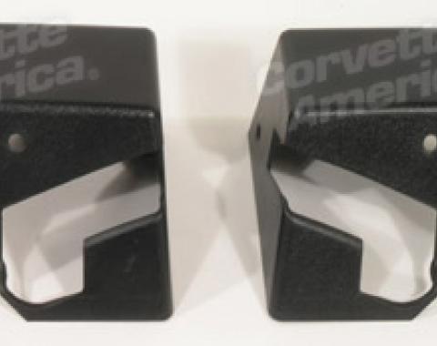 Corvette Top Storage Bracket Covers, Black, 1984-1985