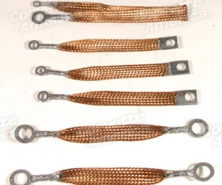 Corvette Radio Ground Straps, 8 Piece Set, 1956-1962