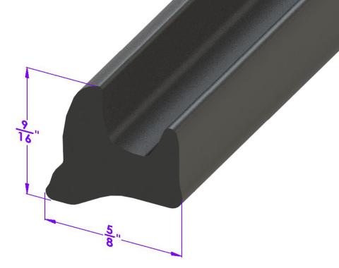 Metro Moulded Parts Trunk Seal. Sponge Rubber. Sold by the Foot. LP 108-B/FT