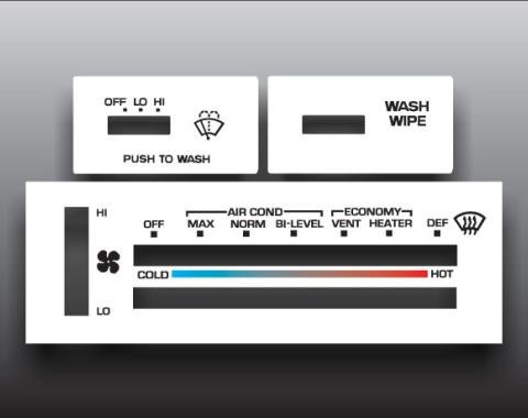 Whitegauges 1978-1988 Chevrolet White Heater Control Overlay HVAC HV7888CM-1444