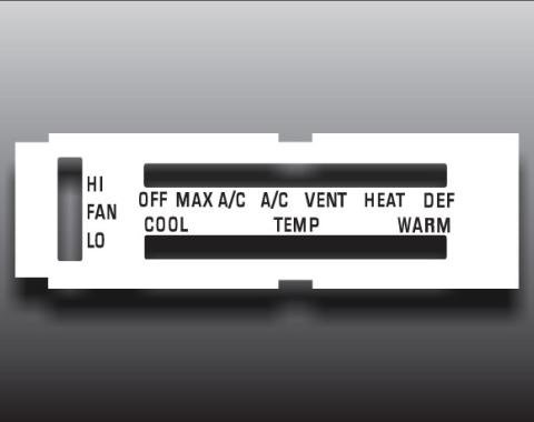 Whitegauges 1970-1976 Dodge Plymouth With AC White Heater Control Overlay HVAC HV7076DD-1435