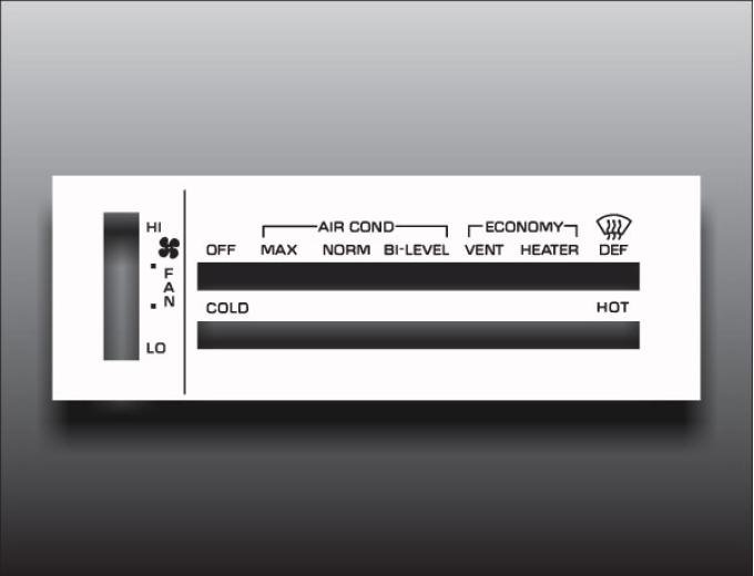 Whitegauges 1984-1988 Oldsmobile Cutlass White Heater Control Overlay HVAC HV8488OC-2616