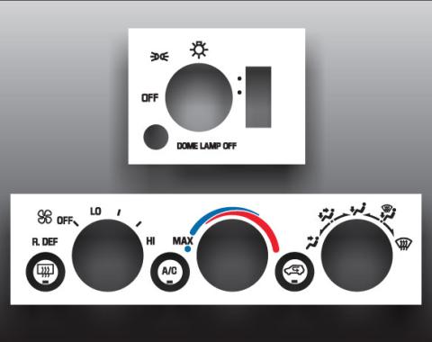 Whitegauges 1995-1999 Chevrolet GMC White Heater Control Overlay HVAC HV9598CT-1449