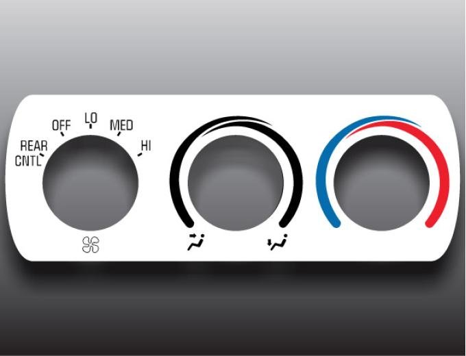 Whitegauges 1995-1999 Chevrolet Suburban Front Passenger Rear White Heater Control Overlay HVAC 9599CS-2045