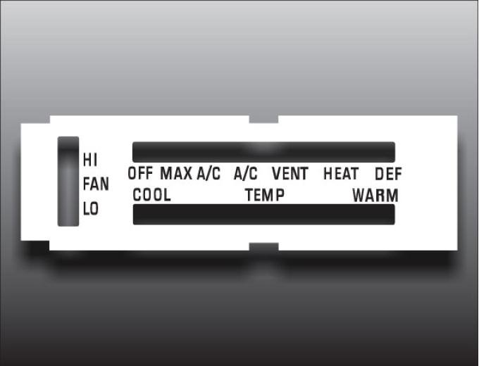 Whitegauges 1970-1976 Dodge Plymouth With AC White Heater Control Overlay HVAC HV7076DD-1435