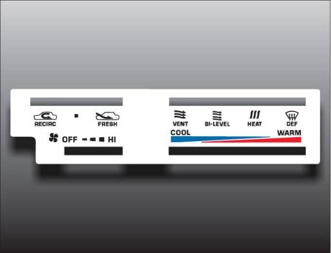 Whitegauges 1984-1988 Toyota 4Runner Pickup Truck White Heater Control Overlay HVAC HV8488TT-1794