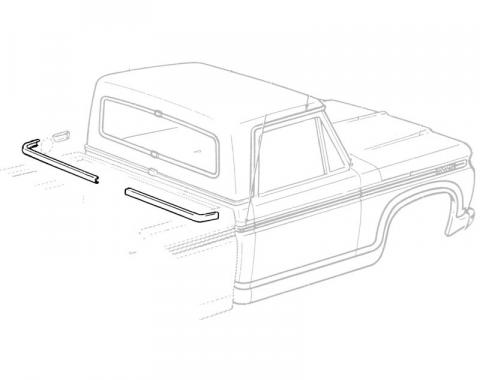Dennis Carpenter Back Belt Molding w Fasteners - 1973-79 Ford Truck     D3TZ-10423A20-PR