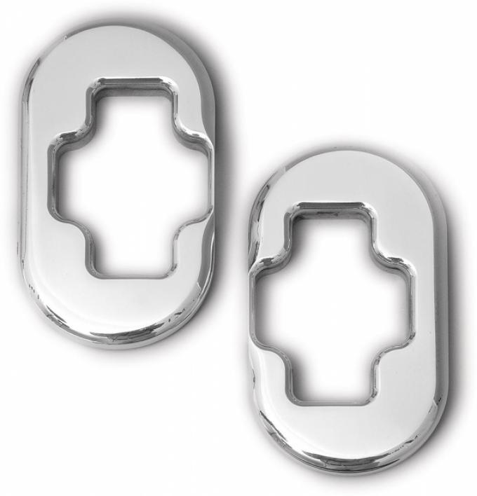 Corvette Door Striker Bezels, Polished Billet Aluminum, 1997-2004