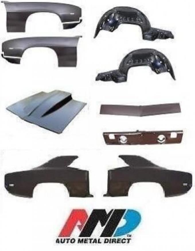 AMD Body Sheet Metal Kit, 69 Camaro Coupe (2" Cowl Hood, Fender, Quarter & Valance)