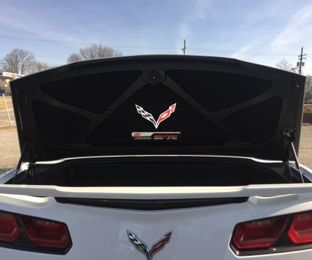 Corvette Trunk Lid Inner Liner, C7 Z06 Supercharged Logo, Black, 5 Piece, 2014-2019