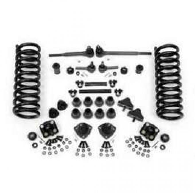 Chevy Front End Rebuild Kit, With Original Power Steering &2 Lowering Springs, 1955-1957