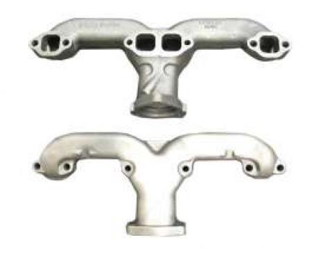 Chevy Exhaust Manifolds, Cast Iron, Ram Horn Style, 1955-1957