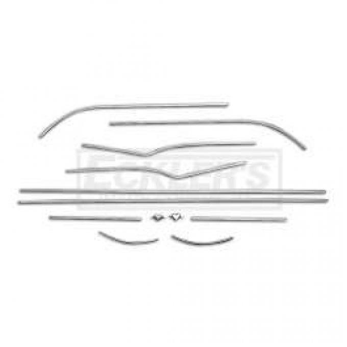 Chevy Interior Door & Side Panel Trim Set, Stainless Steel,2-Door Hardtop, Bel Air, 1955