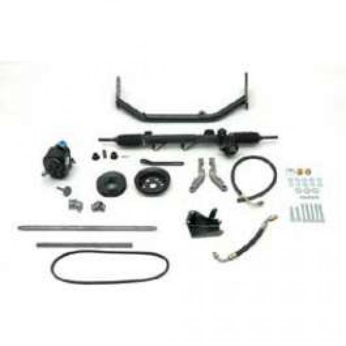 Chevy Rack & Pinion Steering Kit, Mega, With Stock Steering Column, Big Block, 1955-1957