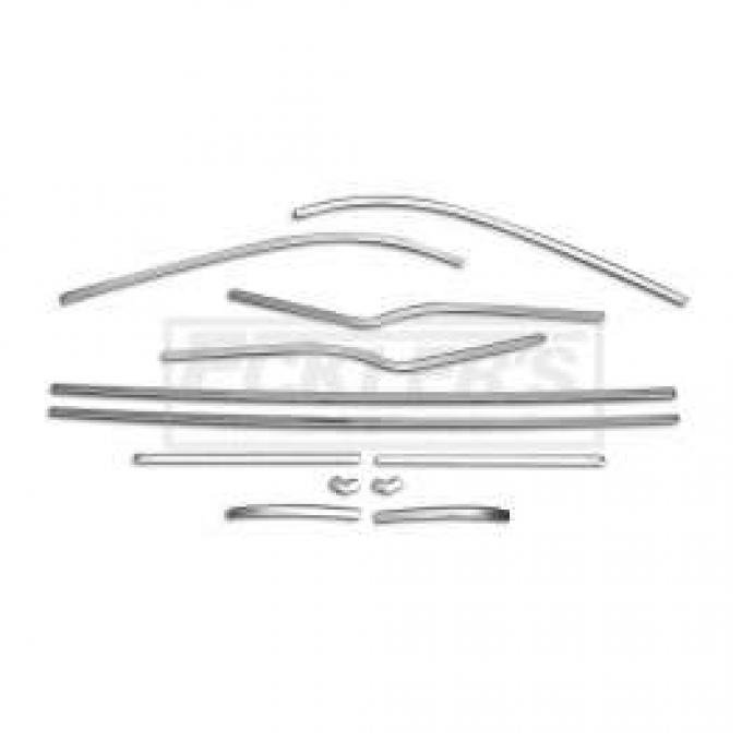 Chevy Interior Door & Side Panel Trim Set, Stainless Steel,2-Door Hardtop, Bel Air, 1957