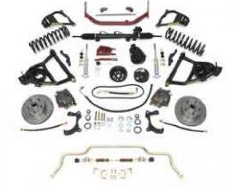 Chevy Complete Independent Front Suspension Kit, Small Block, With 2 Lowering Coil Springs, 1955-1957