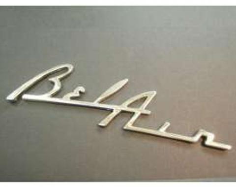 Chevy Speaker Script Emblem, Bel Air, Chrome, 1955-1956