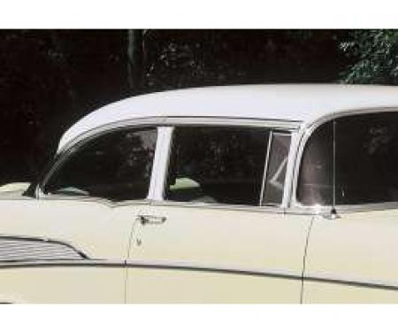 Chevy Side Glass Set, Installed In Lower Channels, Clear, 2-Door Sedan, 1955-1957