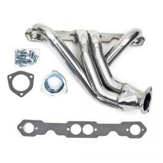 Chevy Header, Shorty, 3, 4 Length, Ceramic Coated, Left Hand, Small Block, 1955-1957