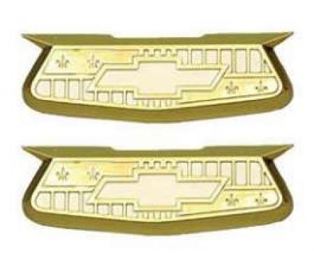 Chevy Quarter Panel Crests, Gold, Best Quality, 1955-1957