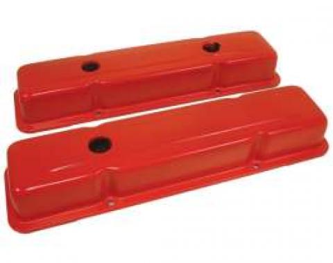 Chevy Small Block Valve Covers, OEM Style, Orange, 1958-1986