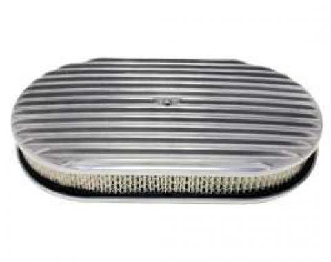 Chevy Air Cleaner, Oval Full Finned Polished Aluminum, 15