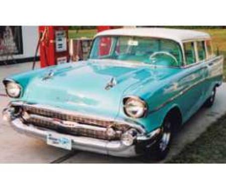 Chevy Side Glass Set, Clear, 4-Door Wagon, 1955-1957